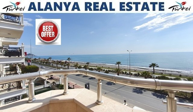 Alanya Mahmutlar: Alanya Mahmutlar’da denize sıfır, tam eşyalı 3 odalı daire – havuzlu site 